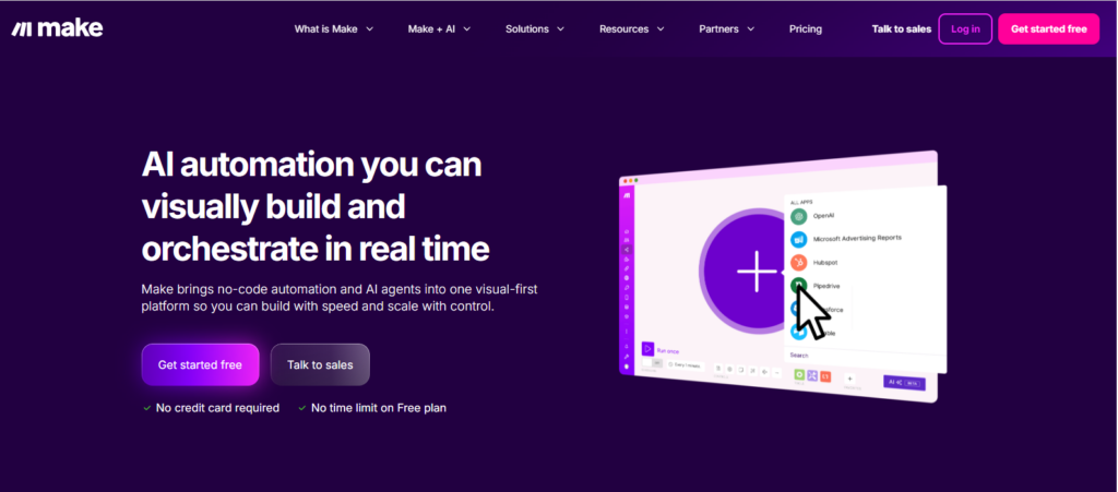 Make.com Landing page